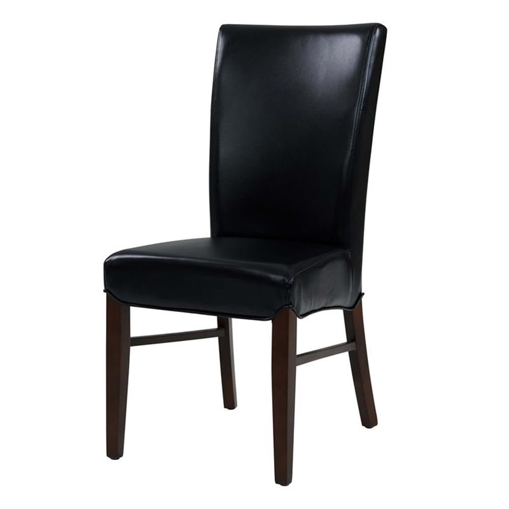 Black Bonded Leather Dining Chair Set of 2 C9551