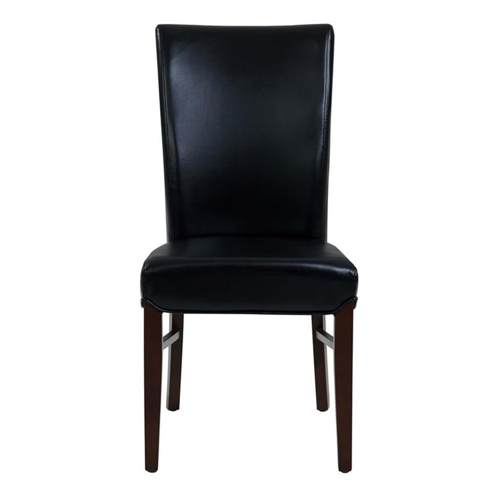 Black Bonded Leather Dining Chair Set of 2 C9551