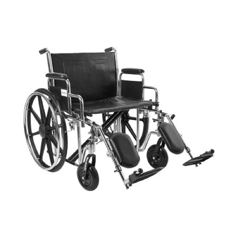24" Bariatric Wheelchair, Steel Frame, Black, 450 Lb. Capacity G416869