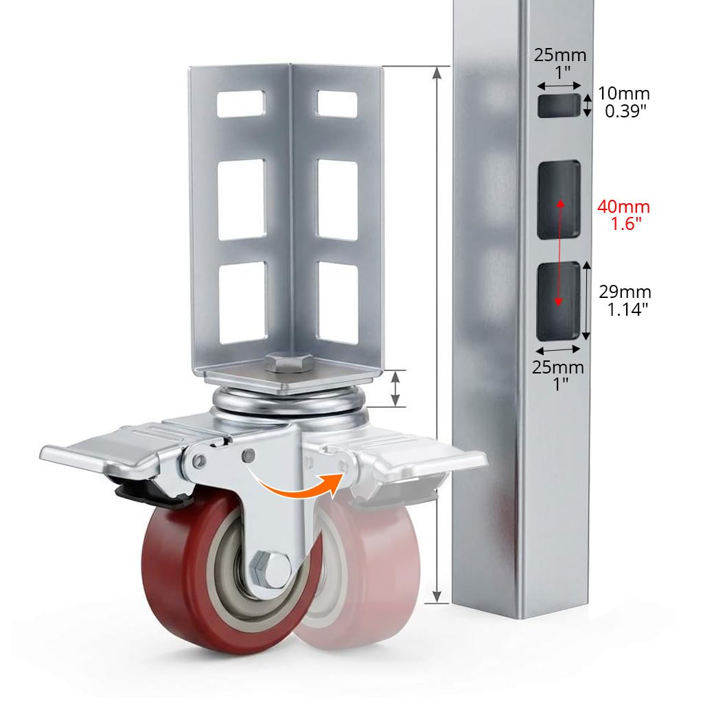 3" Boltless Rack Caster Wheels, 8 Pack Y170