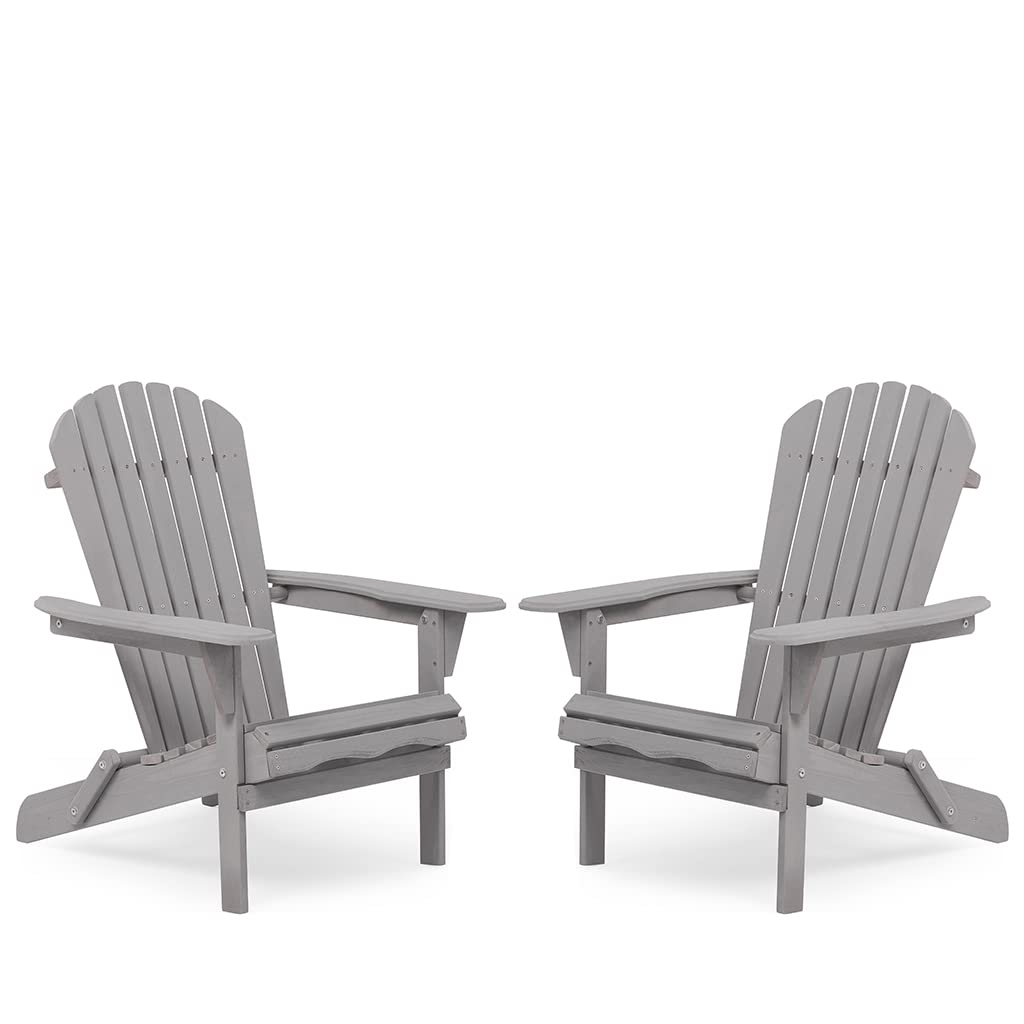Folding Adirondack Chairs Set of 2 Grey C107
