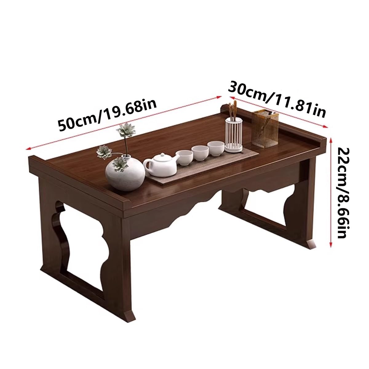 Foldable Bamboo Coffee Table with Storage S4424