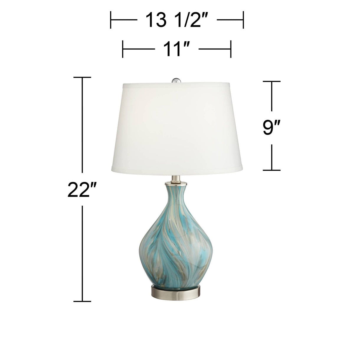 22" Art Glass Table Lamps Set of 2 E4997