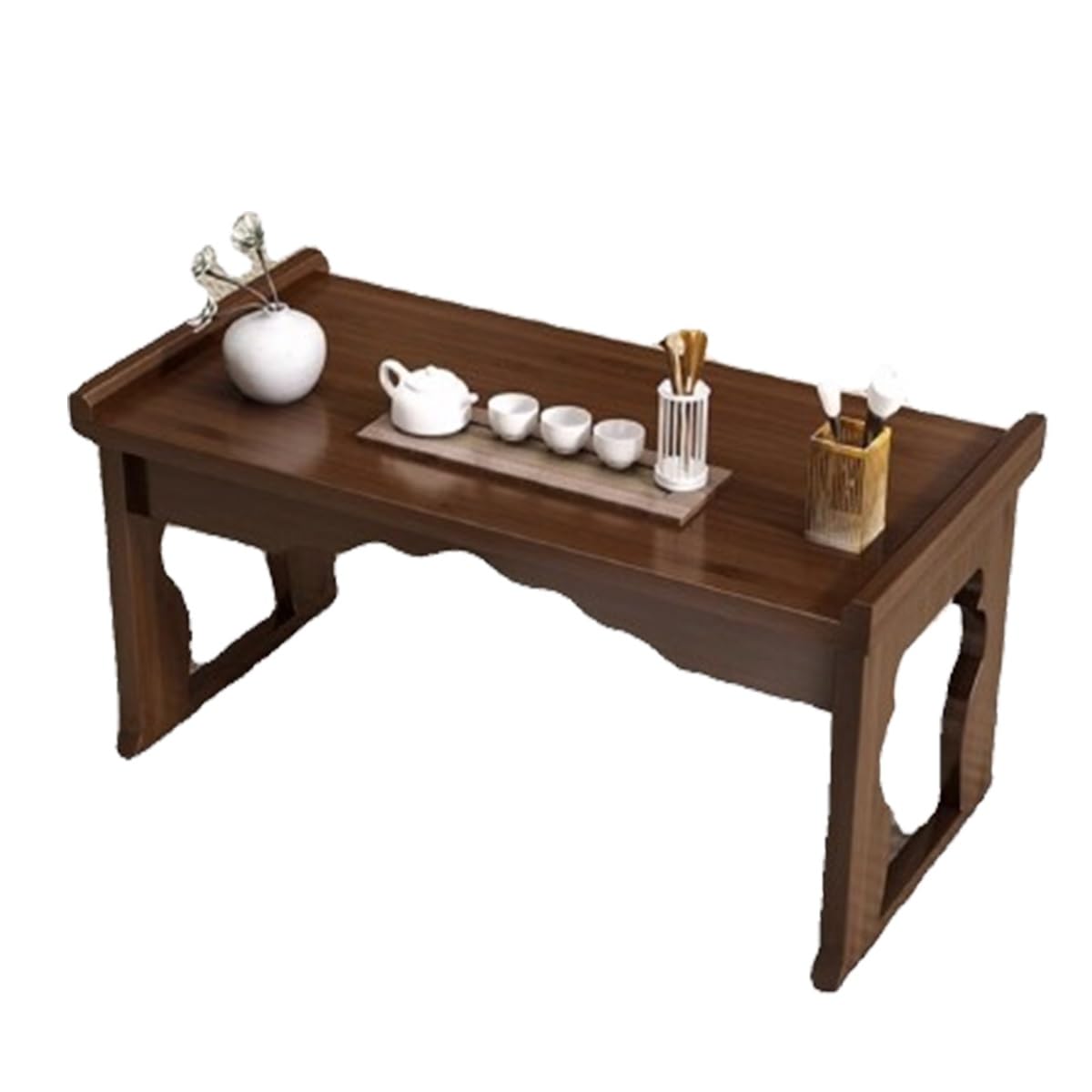 Foldable Bamboo Coffee Table with Storage S4424