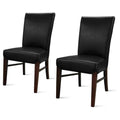 Black Bonded Leather Dining Chair Set of 2 C9551