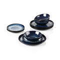 Blue 12-Piece Ceramic Stoneware Dinner Set V726
