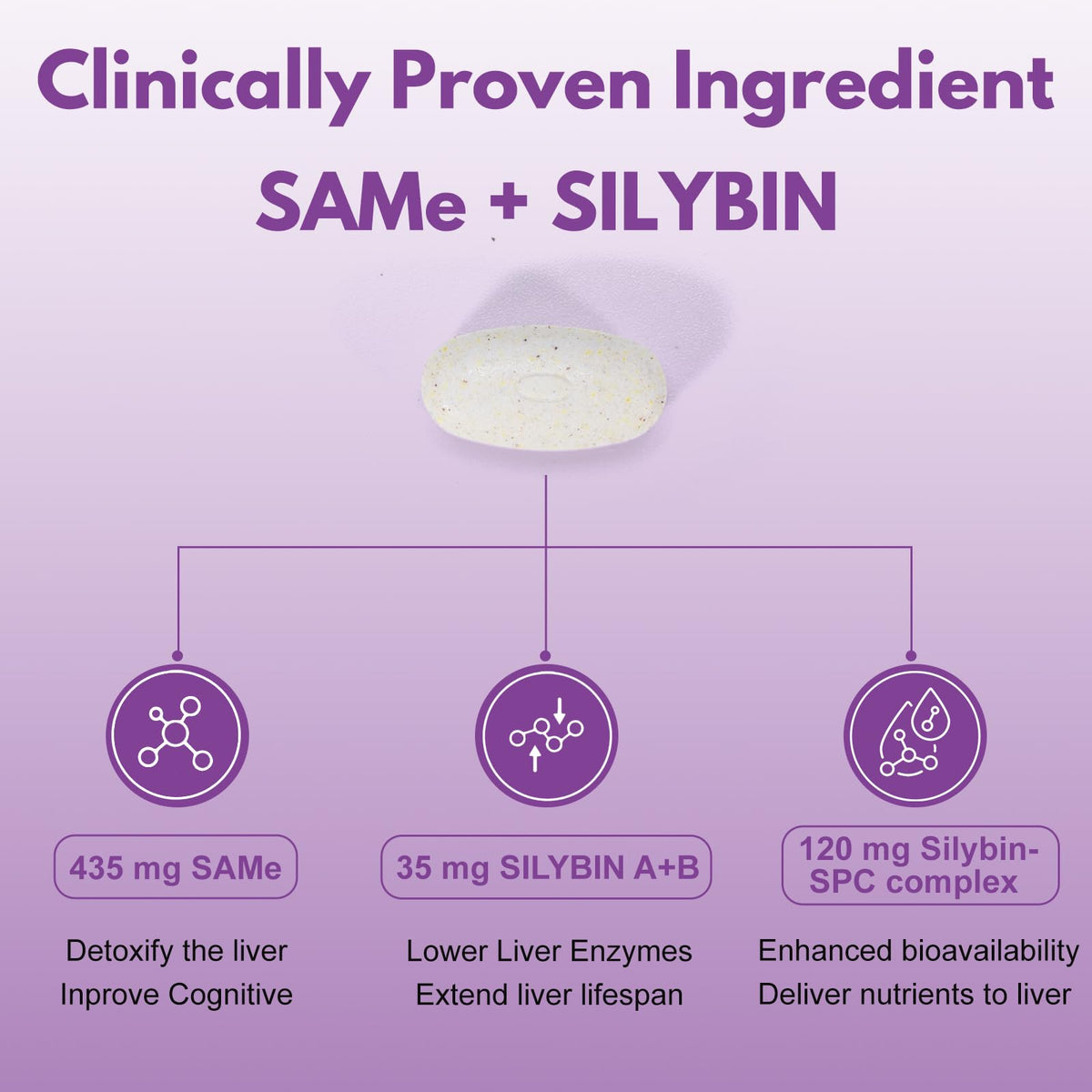 Large Dog Liver Support with 425 mg S-Adenosylmethionine & Silybin A+B, 30 Tablets A768794
