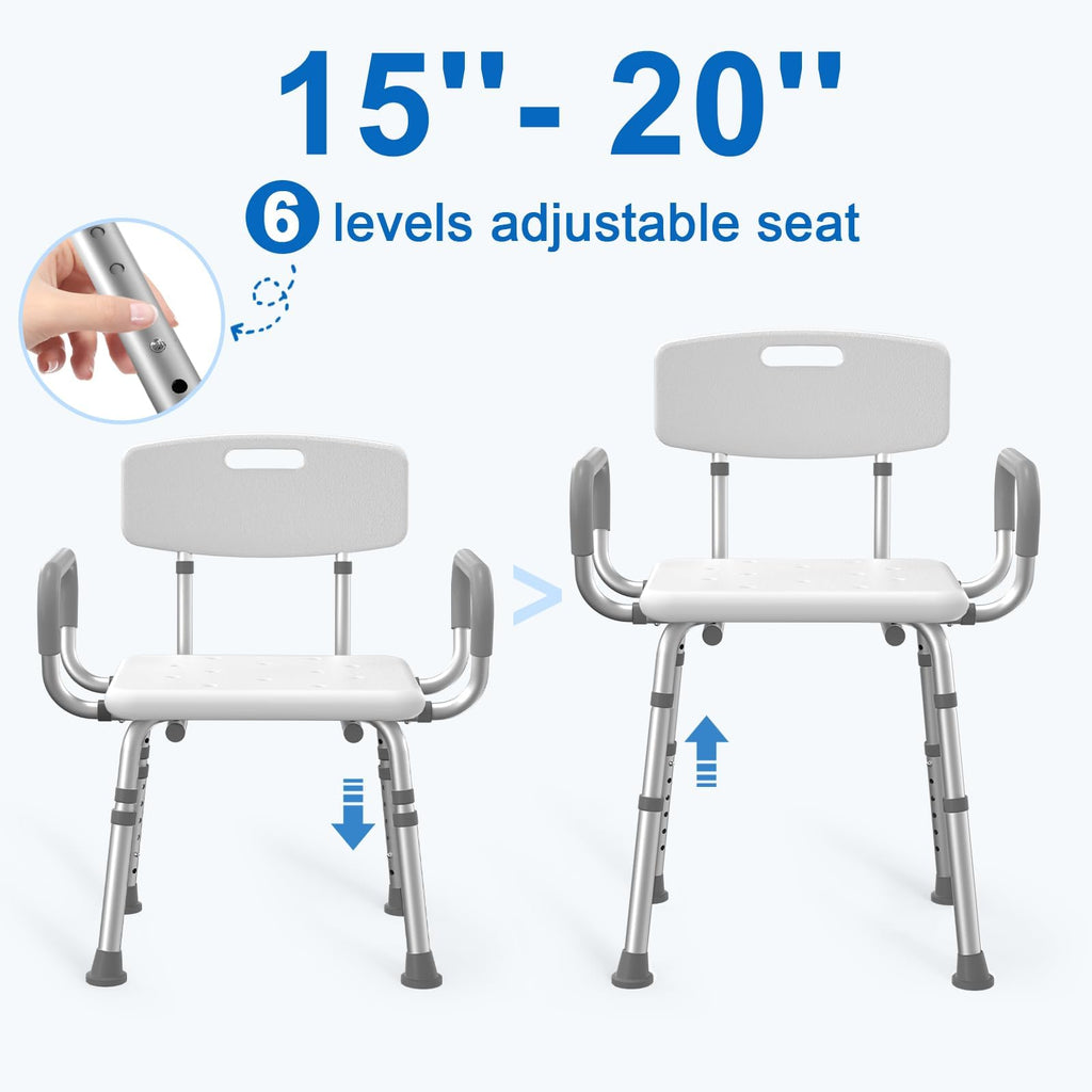 Shower Chair with Padded Armrests and Back R717793