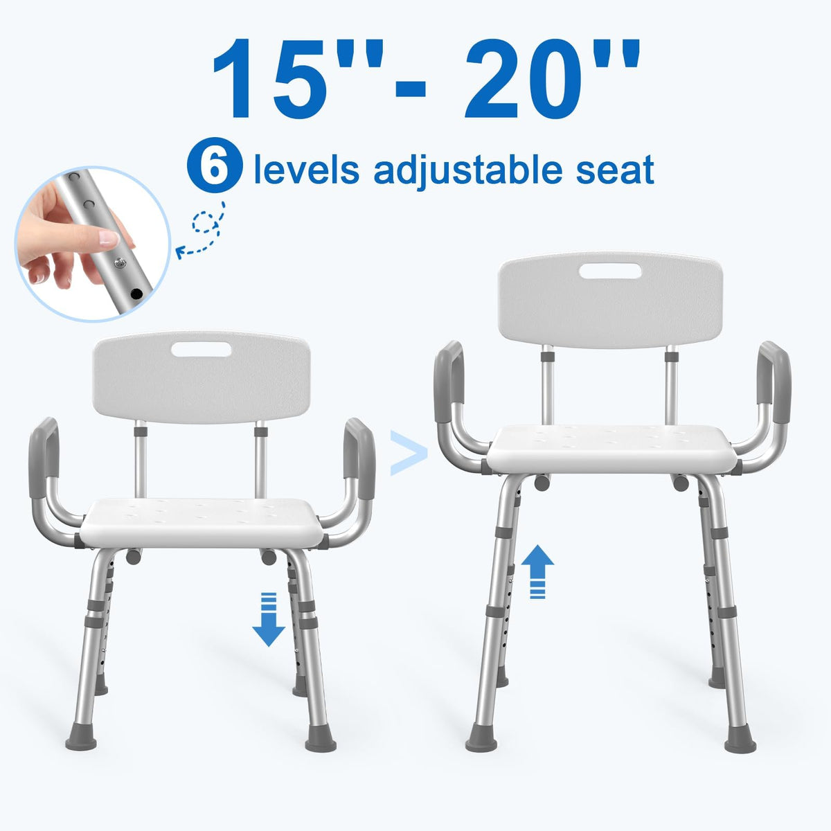 Shower Chair with Padded Armrests and Back R717793
