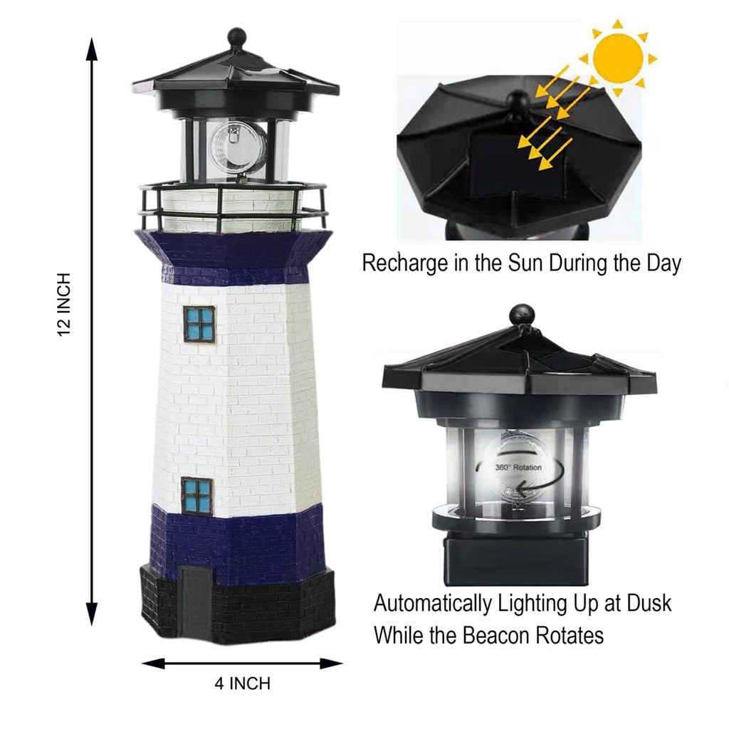 Solar LED Lighthouse Lamp Outdoor Decorative F362