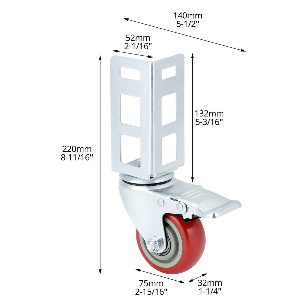 3" Boltless Rack Caster Wheels, 8 Pack Y170