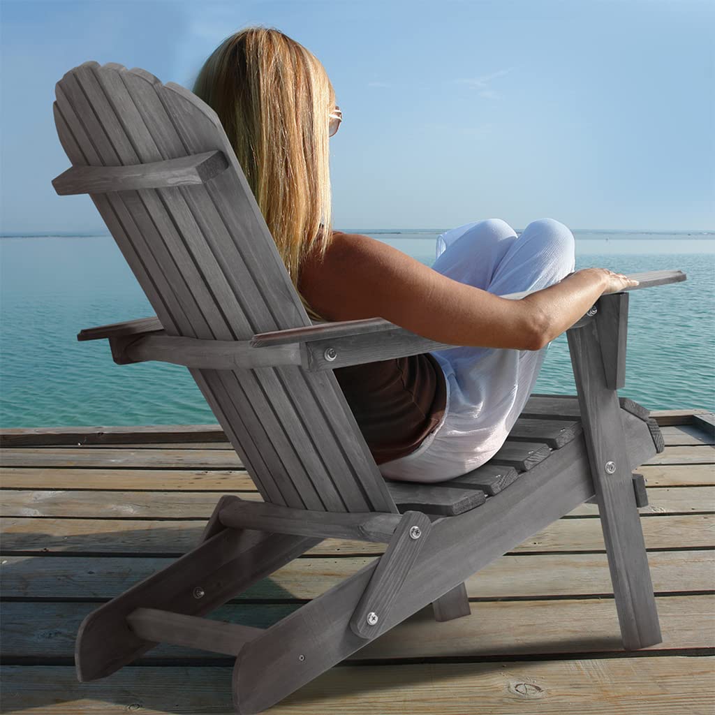 Folding Adirondack Chairs Set of 2 Grey C107