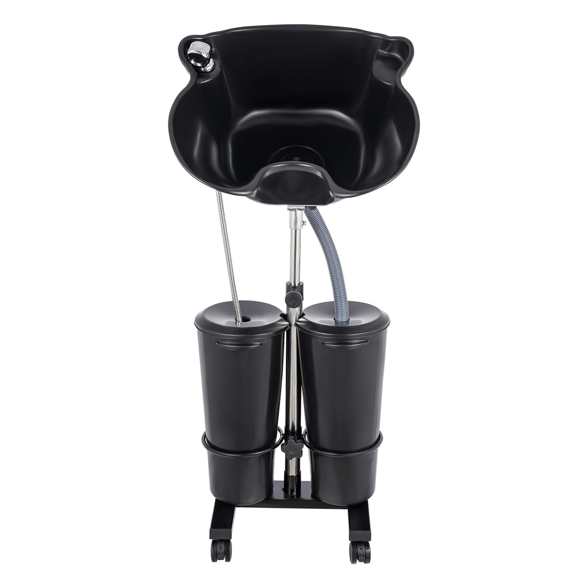Portable Shampoo Bowl with 2 Buckets, Electric Pump, Drain Hose, 4 Wheels Q2786