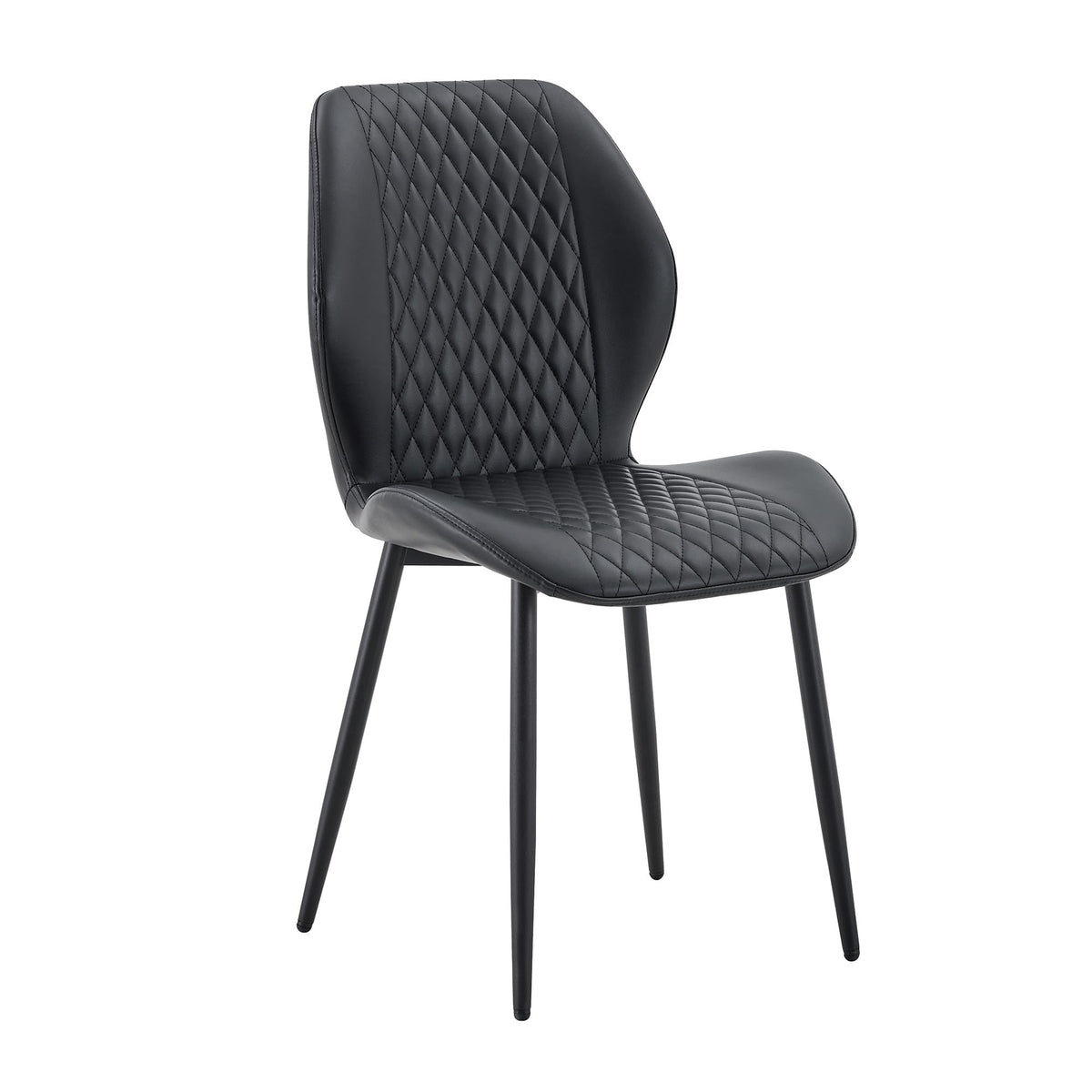 Set of 4 Black Upholstered Dining Chairs F107