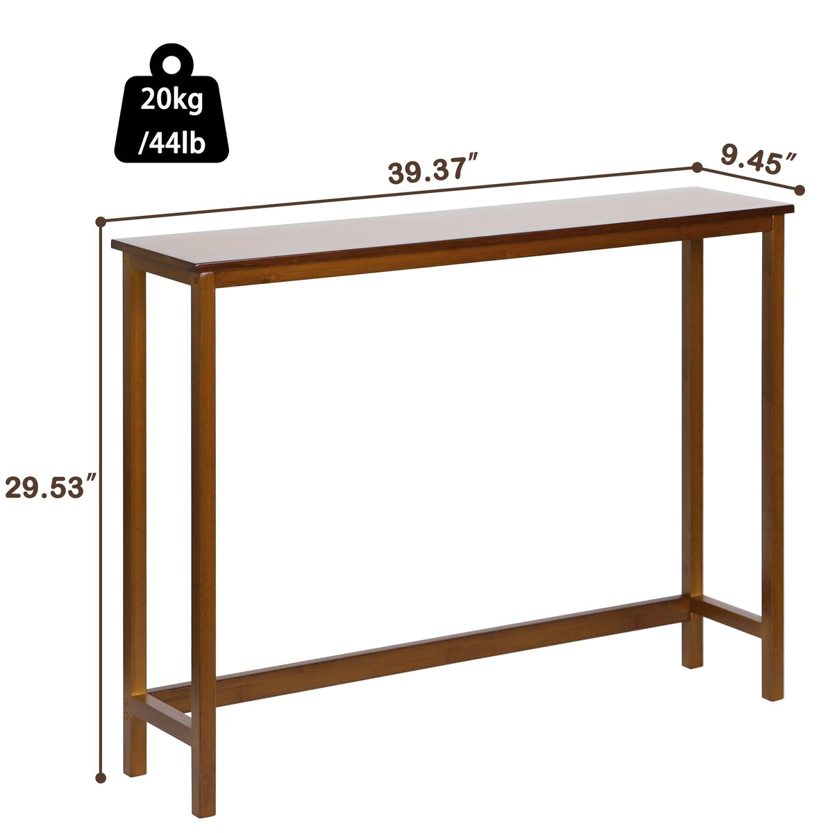 Bamboo Narrow Wood Console Table J73096