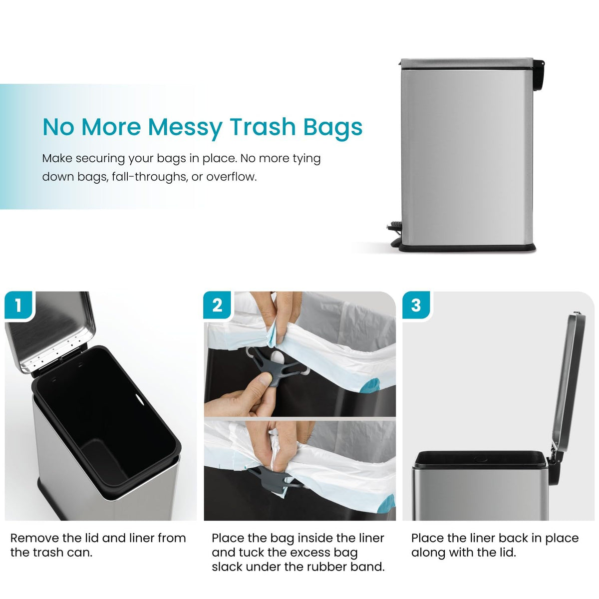 8 Gallon Kitchen Trash Can L465