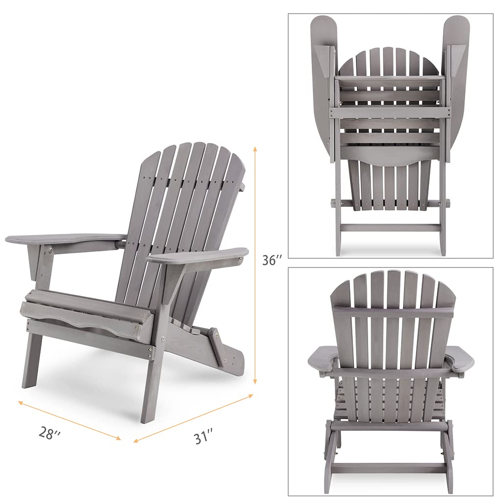 Folding Adirondack Chairs Set of 2 Grey C107