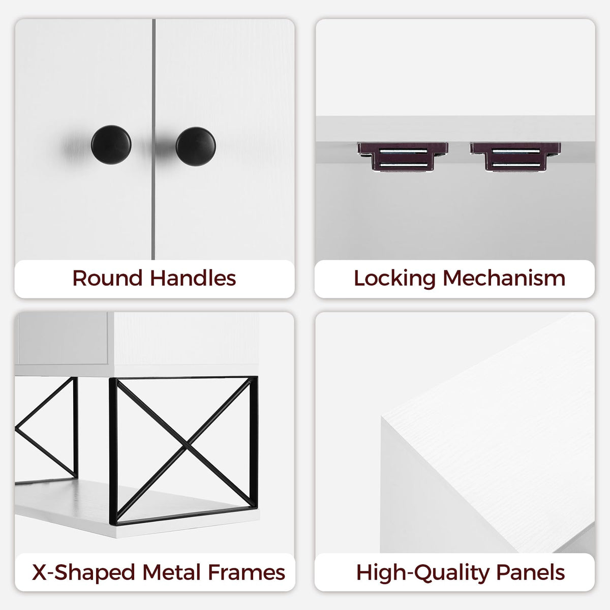 White 2 Door Wall Mounted Bathroom Cabinet with Adjustable Shelf A9814