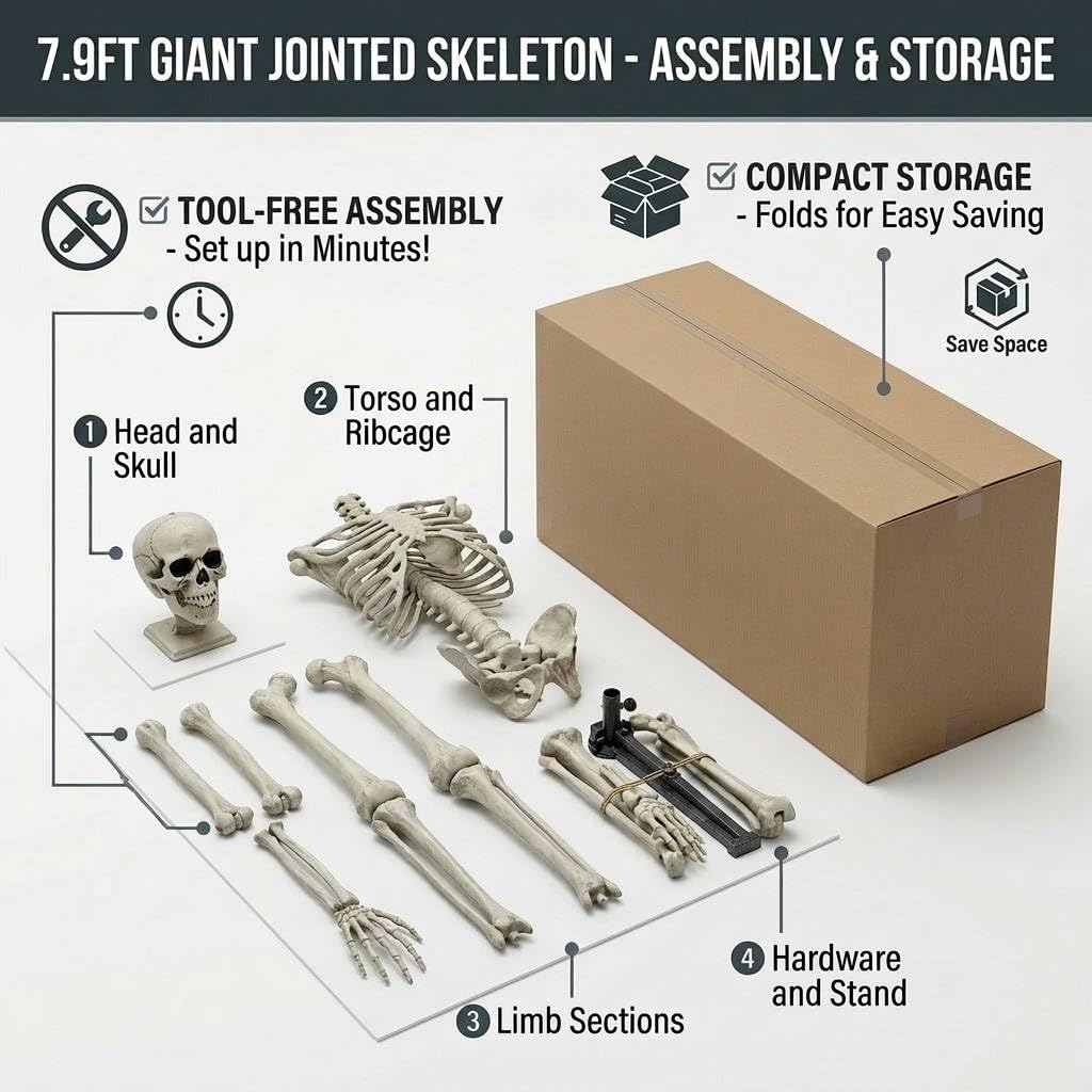 7.9FT Life Size Posable Skeleton C4905