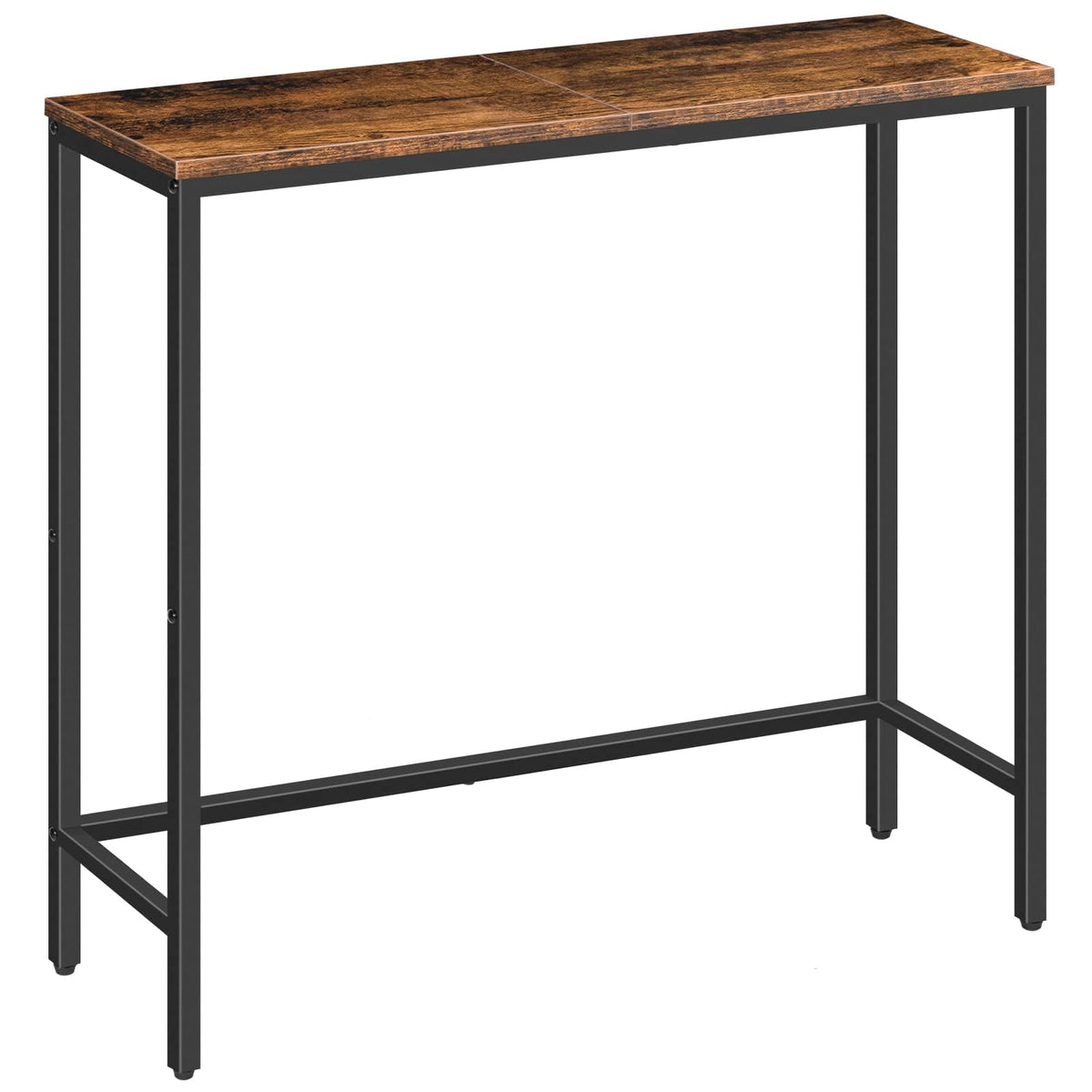 Narrow Console Table, Rustic Brown and Black O5087