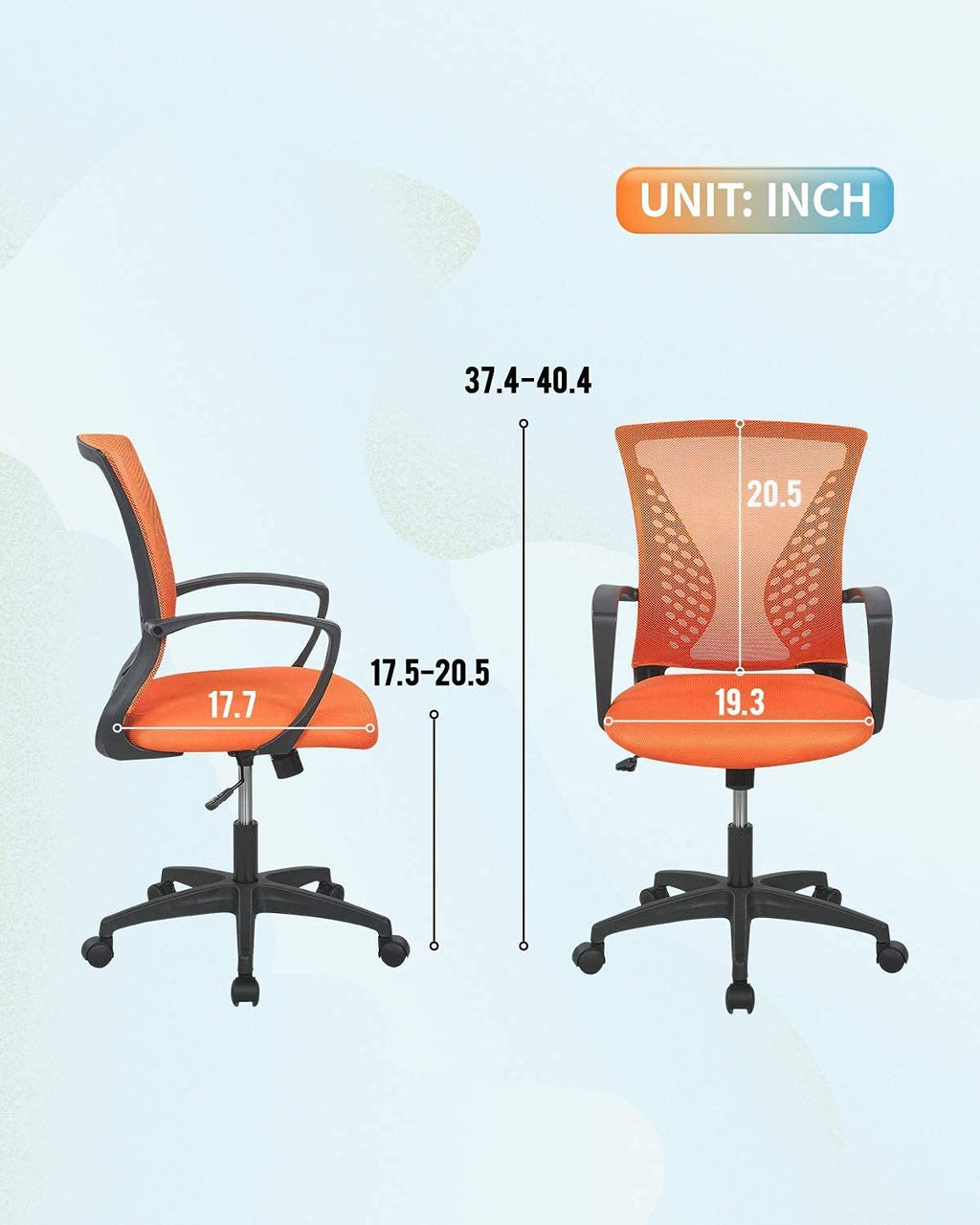 Orange Mesh Office Chair N1164