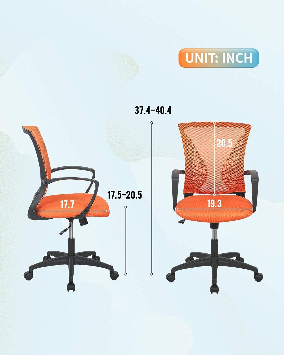Orange Mesh Office Chair N1164