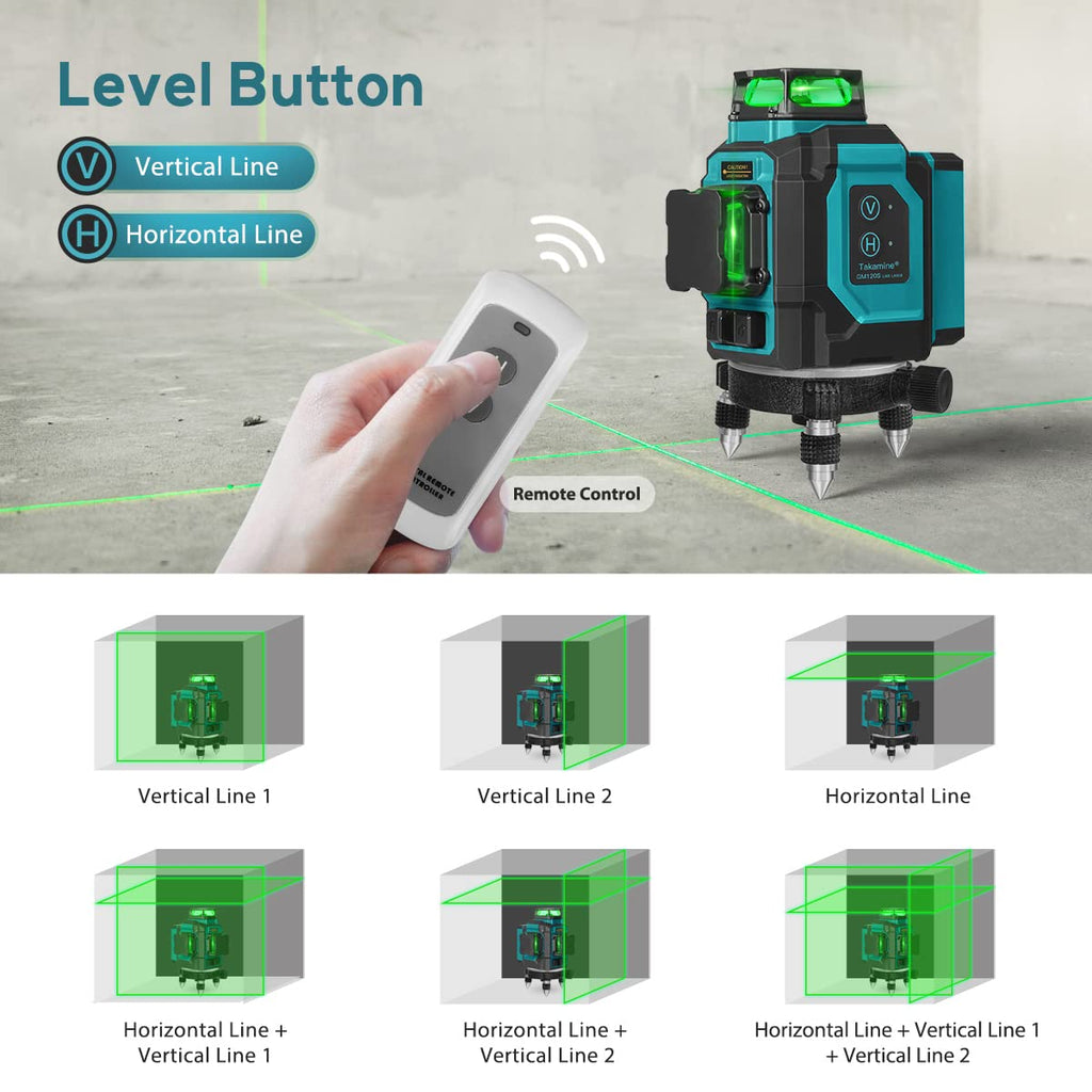 Green 3x360° 12 Lines Self Leveling Laser Level G3593