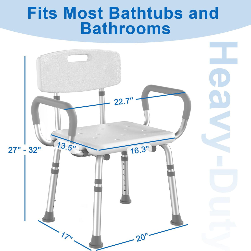 Shower Chair with Padded Armrests and Back R717793