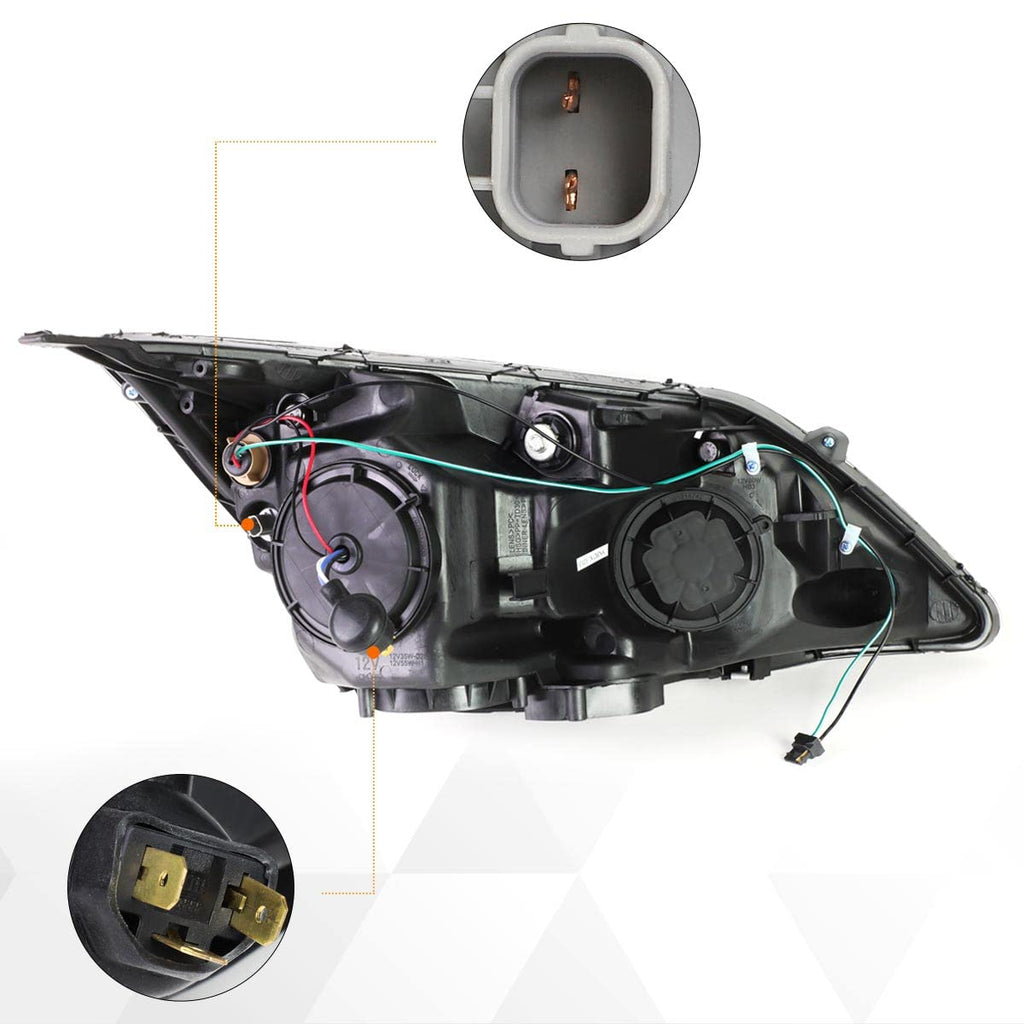 Projector Headlights Assembly with Chrome Housing Amber Corner M7135