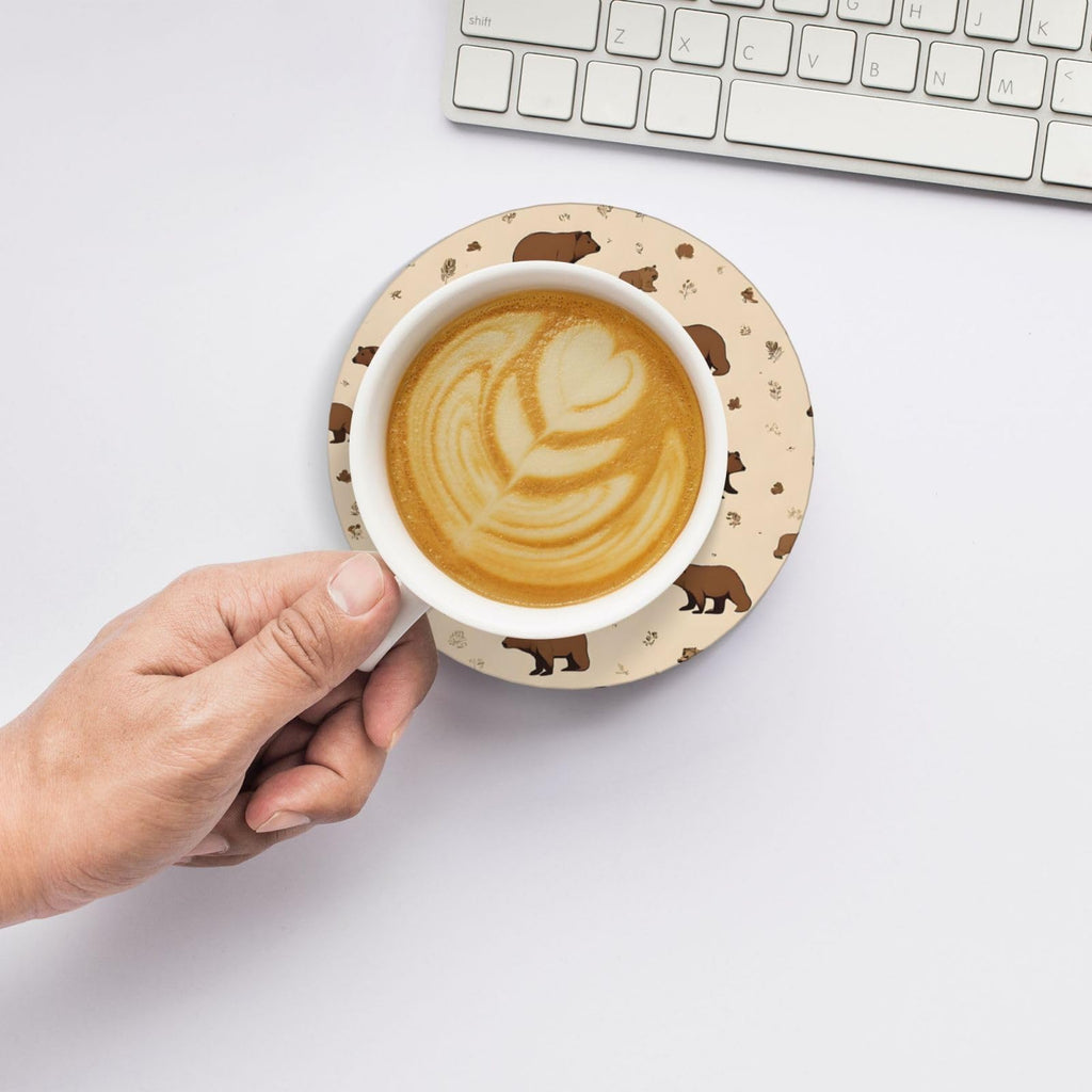6-Piece Set of Absorbent Ceramic Coasters with Cork Backing U9160