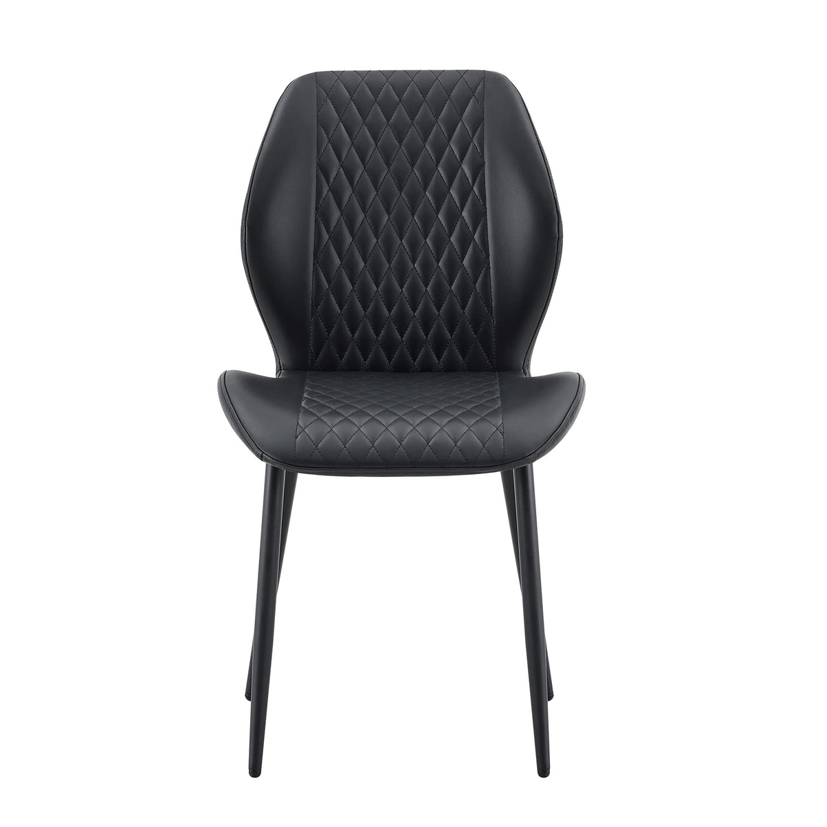 Set of 4 Black Upholstered Dining Chairs F107