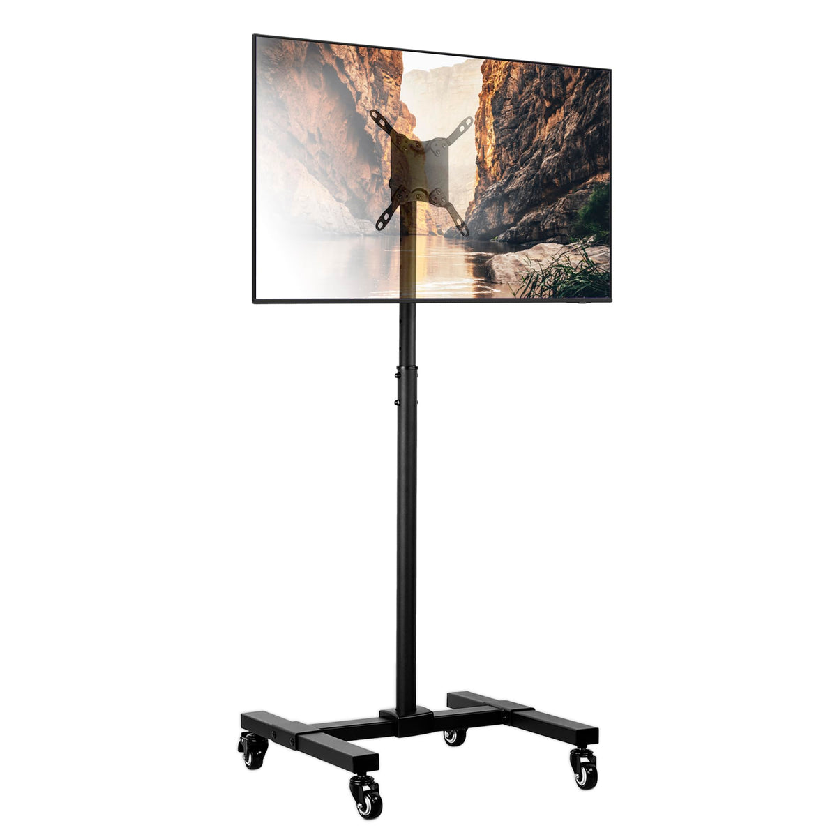 Black Mobile TV Stand with Locking Wheels K9812