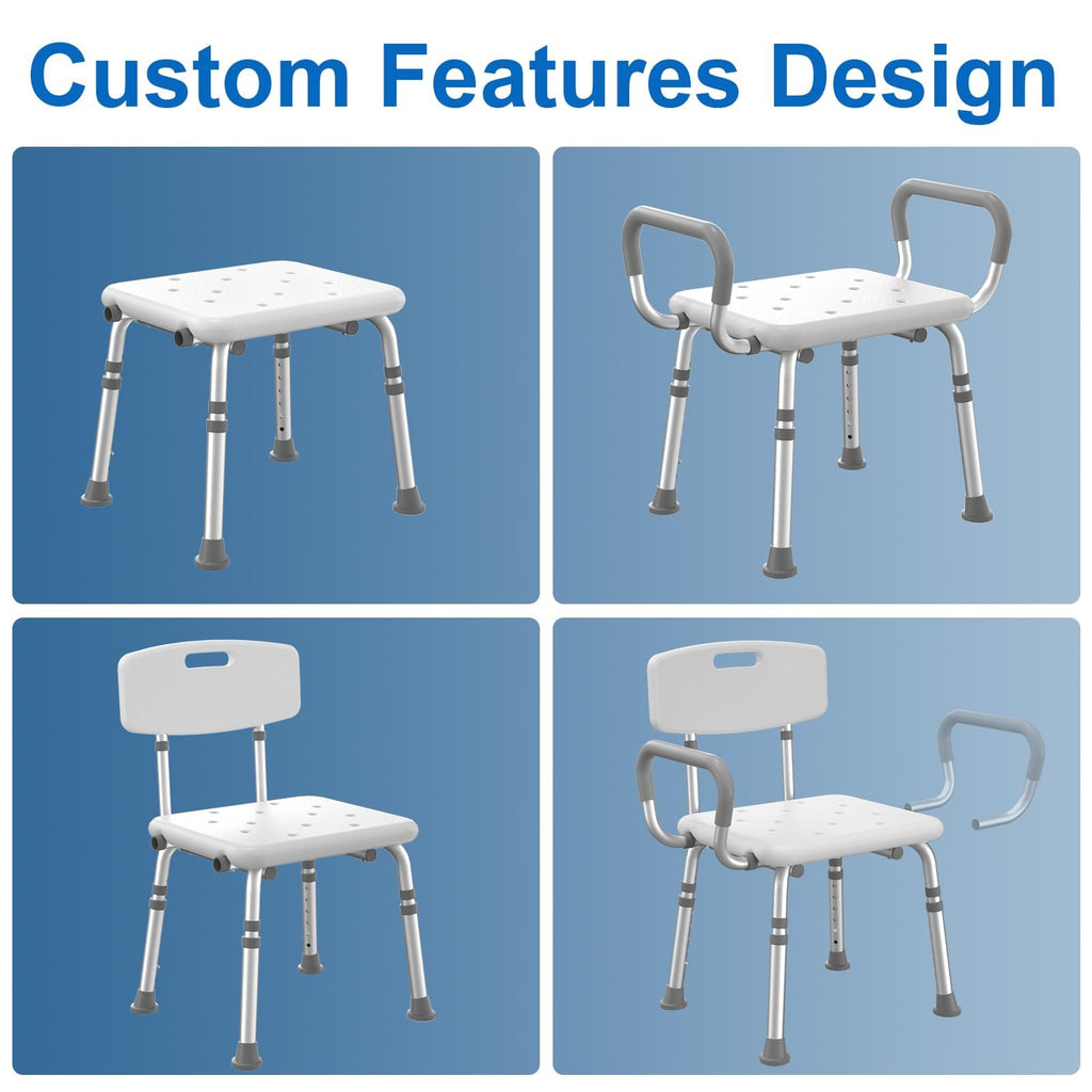 Shower Chair with Padded Armrests and Back R717793
