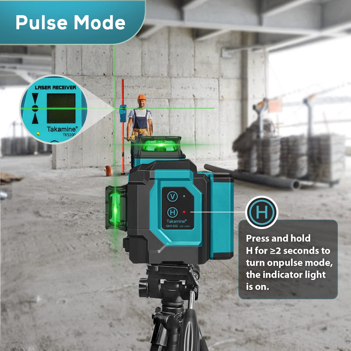 Green 3x360° 12 Lines Self Leveling Laser Level G3593