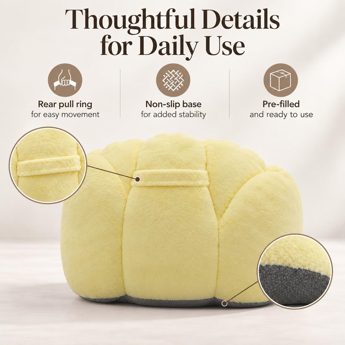 Yellow Memory Foam Bean Bag Chair L89072