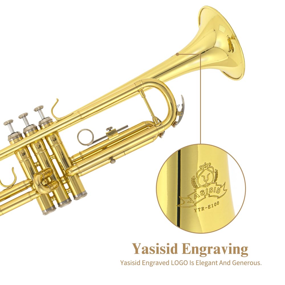 Trumpet Instrument with Case, Mouthpiece, Cloth and Gloves N816