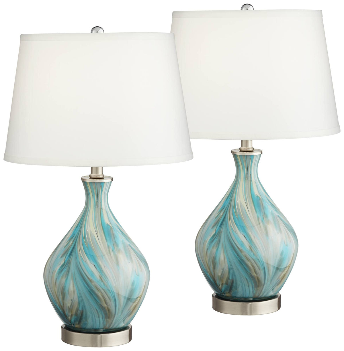 22" Art Glass Table Lamps Set of 2 E4997
