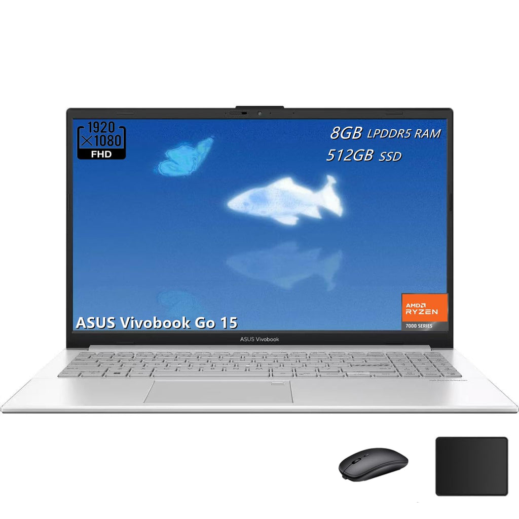 15.6" FHD Laptop, AMD Ryzen 5, 8GB RAM, 512GB SSD, Windows 11, Cool Silver O147559