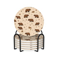 6-Piece Set of Absorbent Ceramic Coasters with Cork Backing U9160