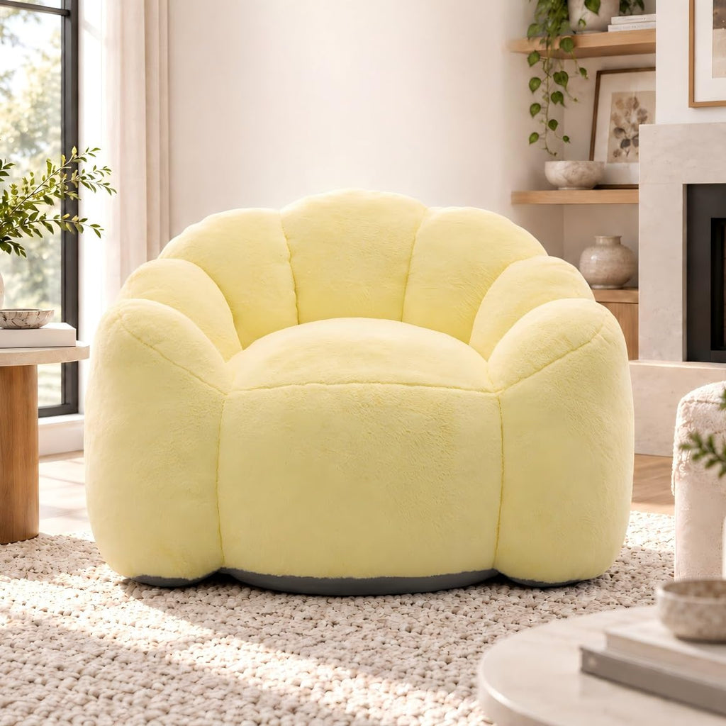 Yellow Memory Foam Bean Bag Chair L89072