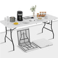 6 Ft White Folding Plastic Table W296