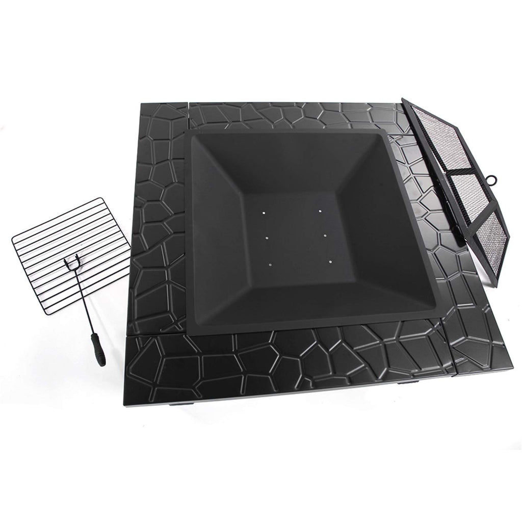 32 Inch Black Metal Wood Burning Fire Pit R2213