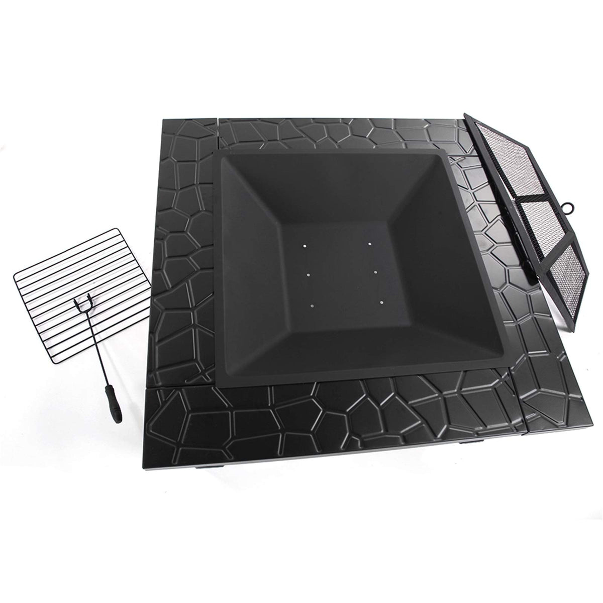 32 Inch Black Metal Wood Burning Fire Pit R2213