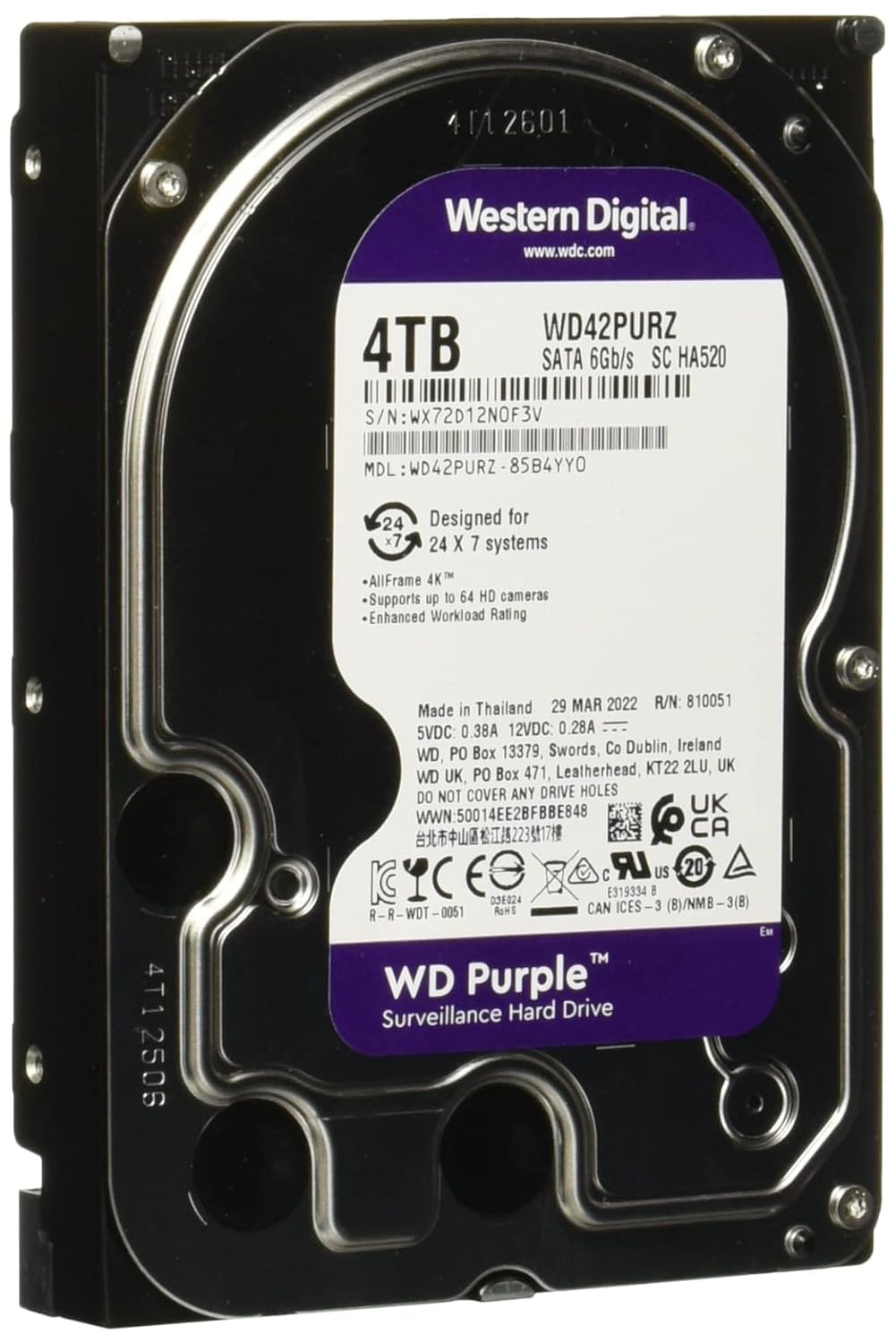 4TB Surveillance Internal Hard Drive HDD W9045