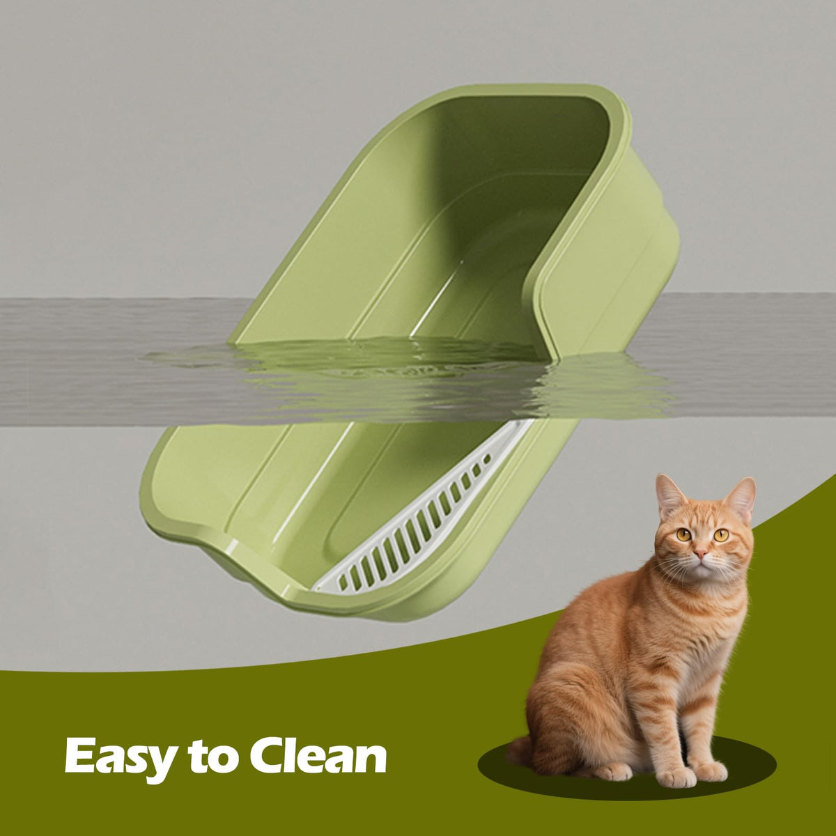 Extra Large High Sides Low Entry Cat Litter Box W47104