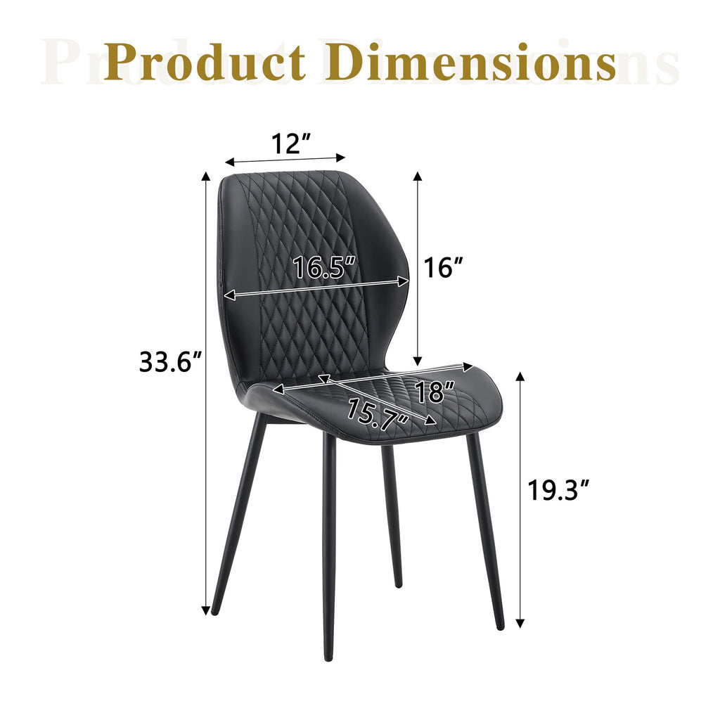 Set of 4 Black Upholstered Dining Chairs F107