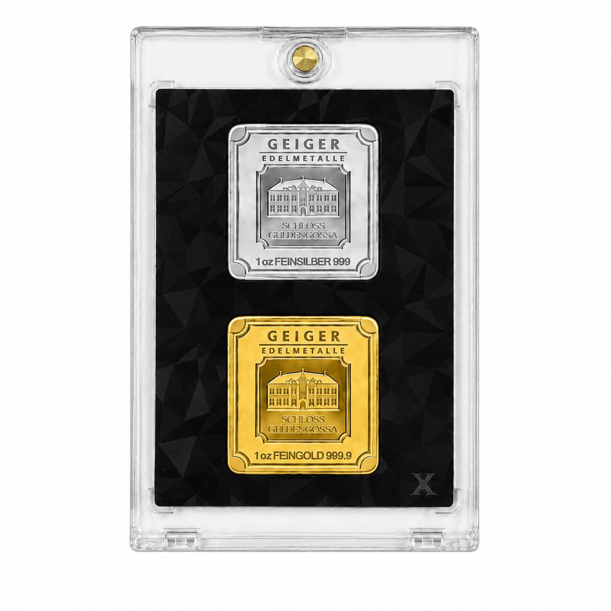 Square Bar Display Case, Magnetic One Touch Bullion Holder, 1 oz (2 Slots) N134