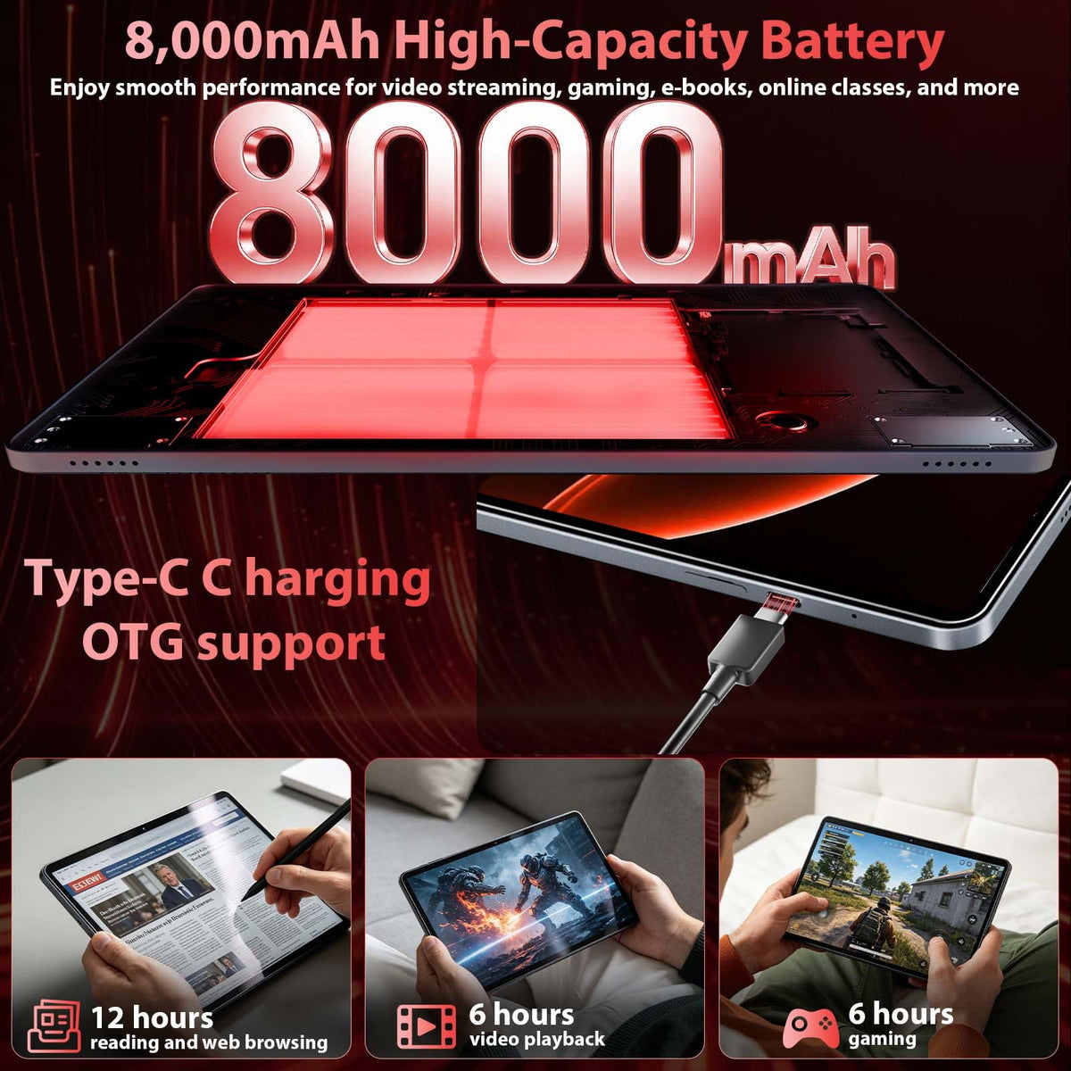 10 Inch Android Tablet with Keyboard H887