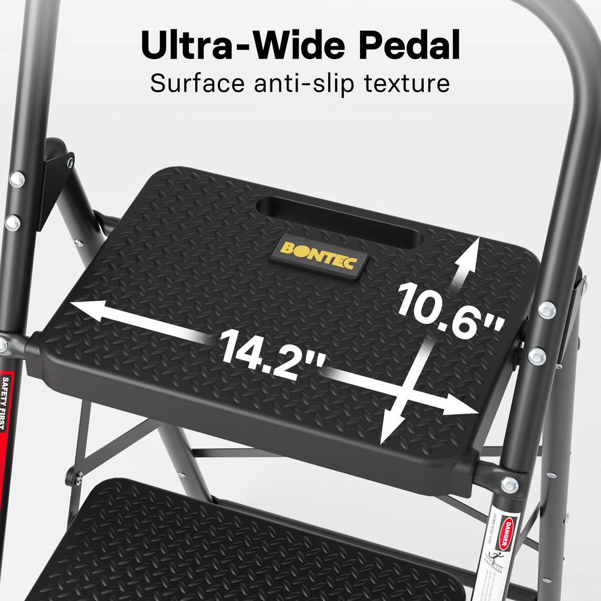 Folding Step Stool 600lbs Max Load Capacity Black T2555
