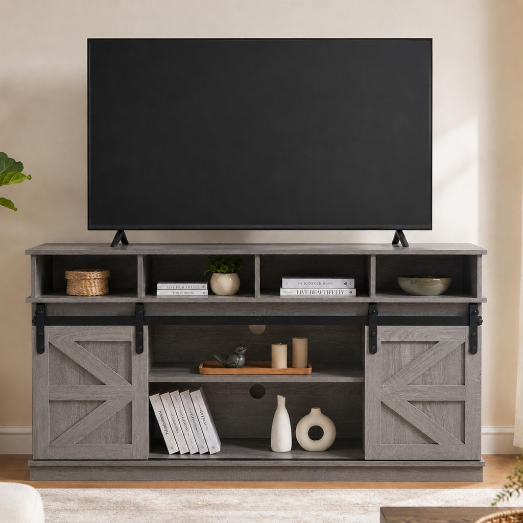 Grey TV Stand with Storage for 65 Inch TV P24258
